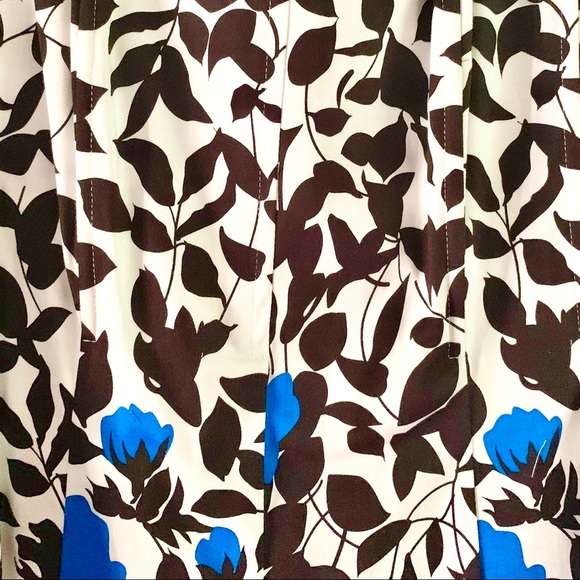 NEW Stunning NINE WEST Blue Floral Size 8P Stretch Cotton Fit & Flare Dress - Picture 14 of 16